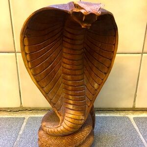 Wood Carved Cobra - House Decor